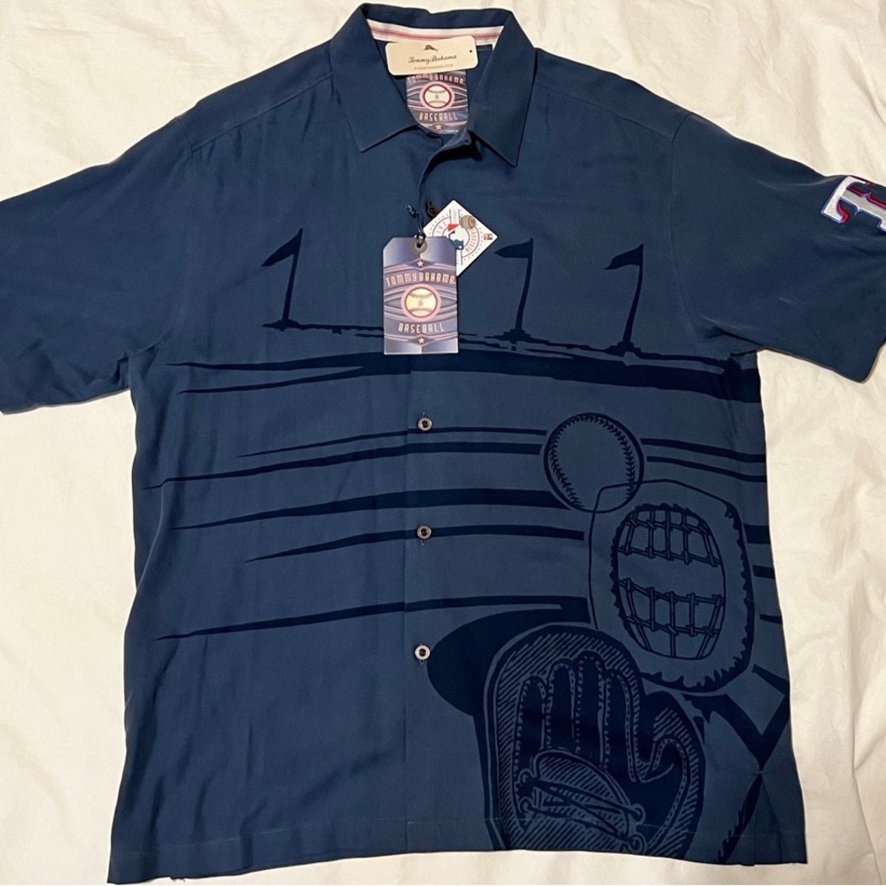 Texas Rangers  Tommy Bahama  Offical Game of Summer MLB Silk Short Sleeve Shirt